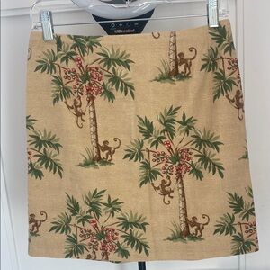 Palm Beach Monkey and Palm Tree Mini Pencil Skirt Resort Wear